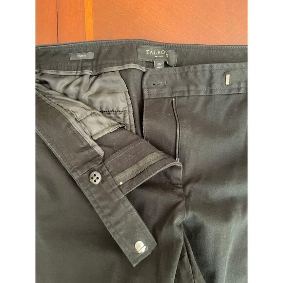 Talbots Size 10 Petite Womens Dress Pants Black Curvy CA#23147 Hook Bar Closure - Picture 3 of 9